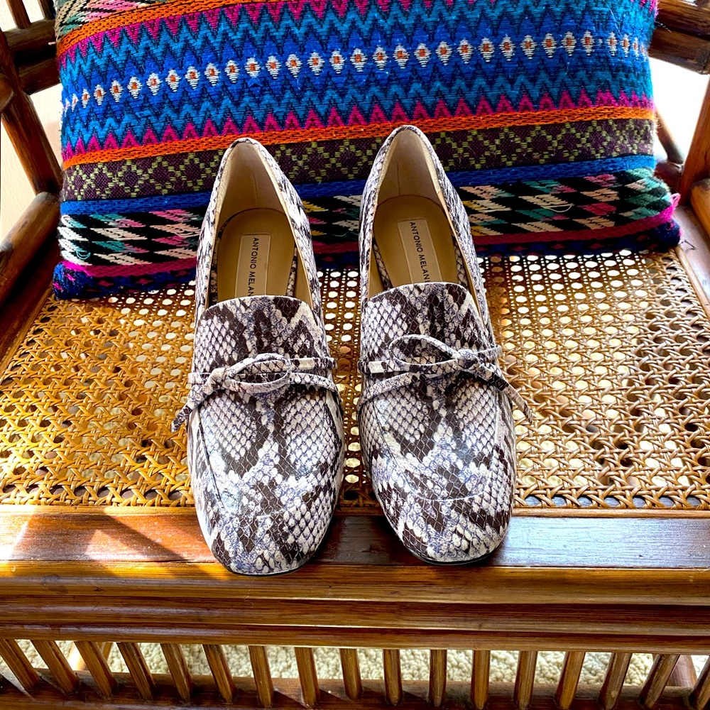 Antonio Melani snake loafers size 7